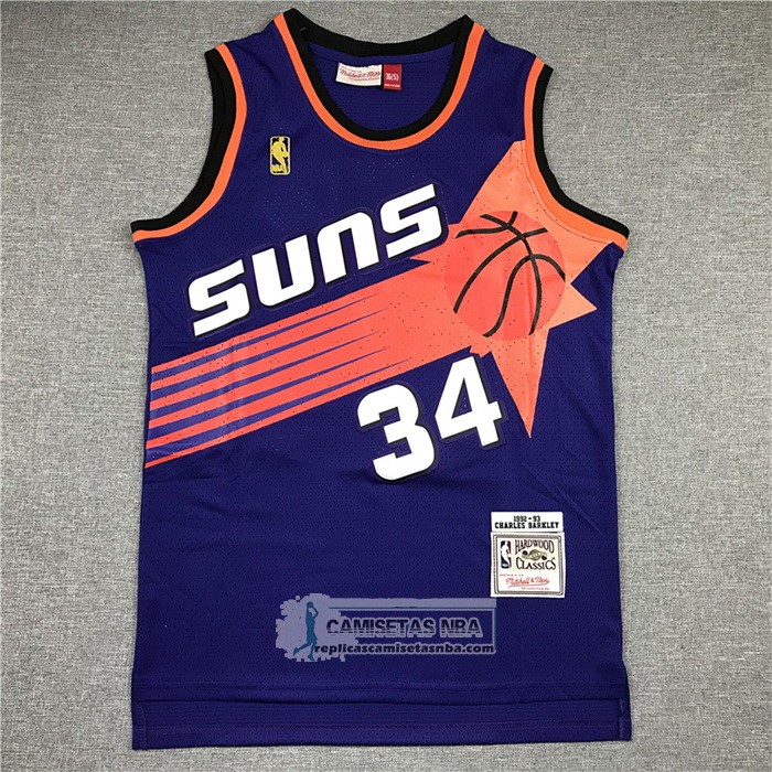 Camiseta Phoenix Suns Charles Barkley NO 34 Mitchell & Ness 1992-93 Violeta